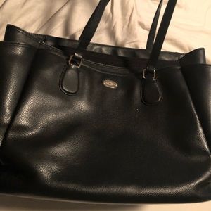 Black Coach diaper bag
